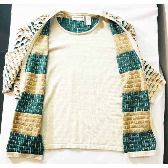 Alfred Dunner Womens Plus 3X Cardigan Sweater Tank Glitter‎ Sparkle Y2K 90s - Picture 9 of 11